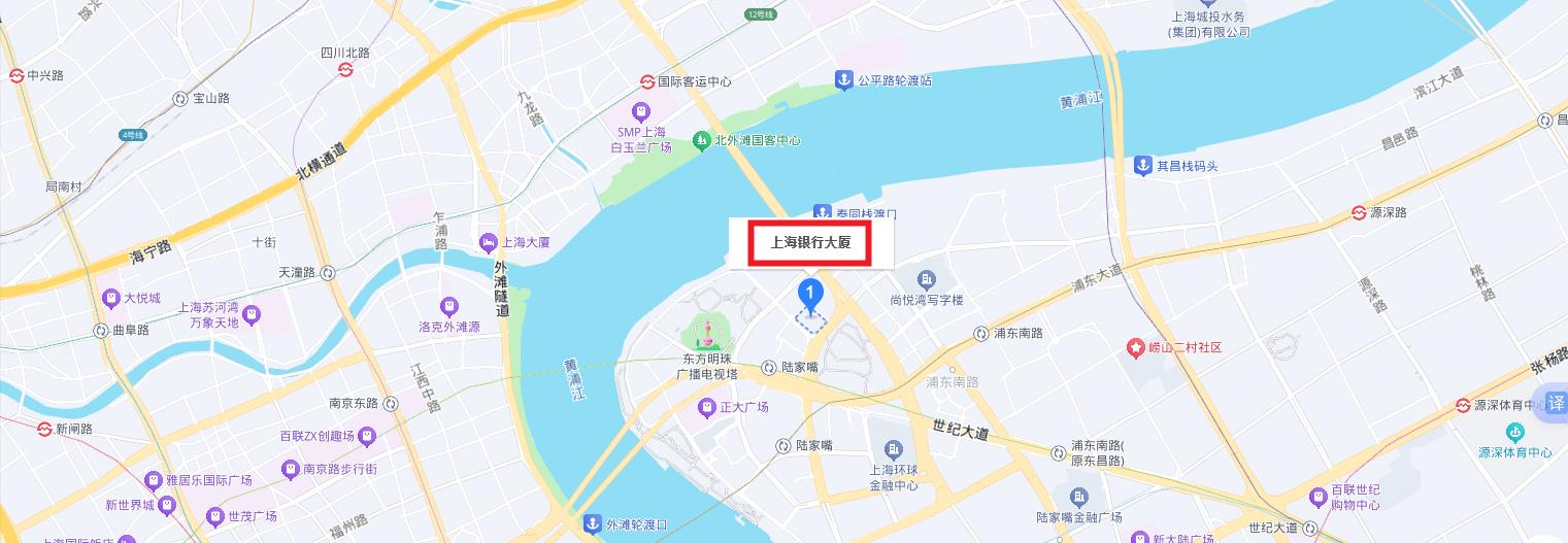 上海银行大厦交通区位图